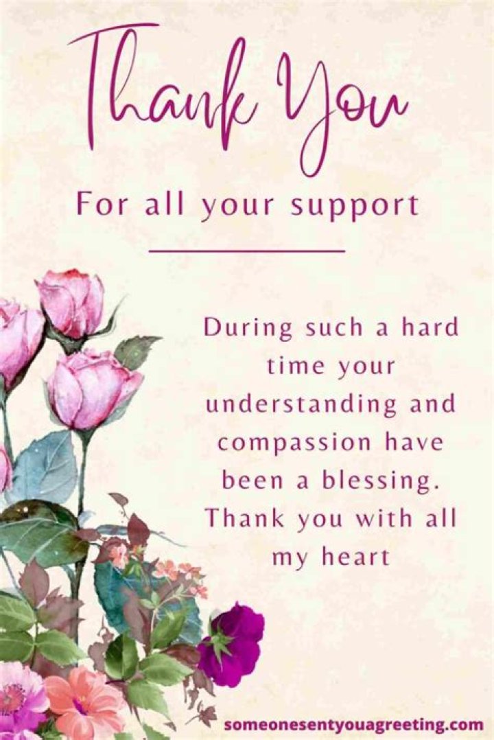 How do you thank someone for their support?