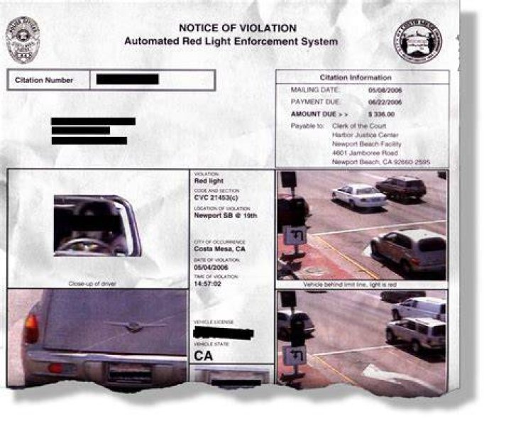 How long does a red light ticket take to come in the mail UK?